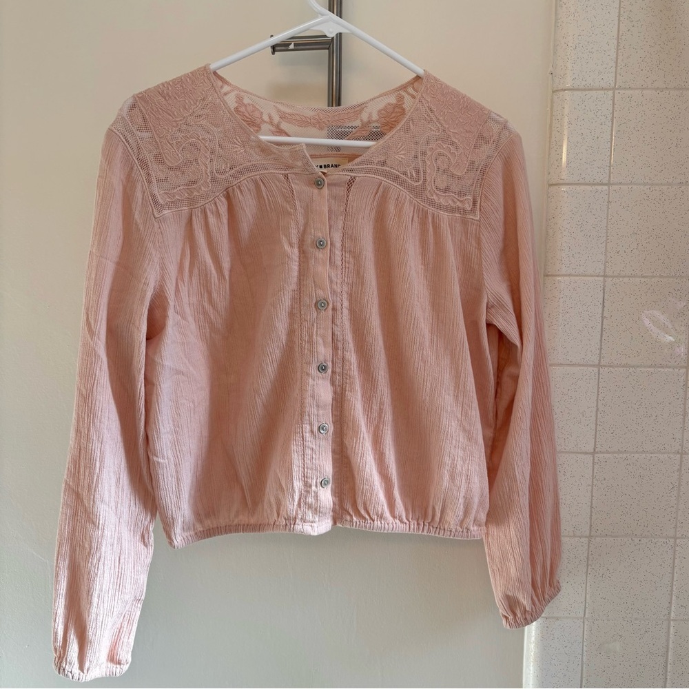 Lucky Pink Size Small Cardigan Cottagecore Soft Dainty Boho Feminine Cropped